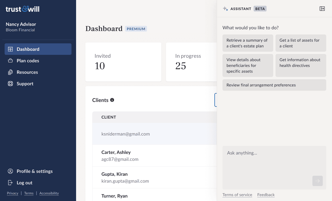 Trust&Will-EstateOS-Learn-AIAssistant-Dashboard